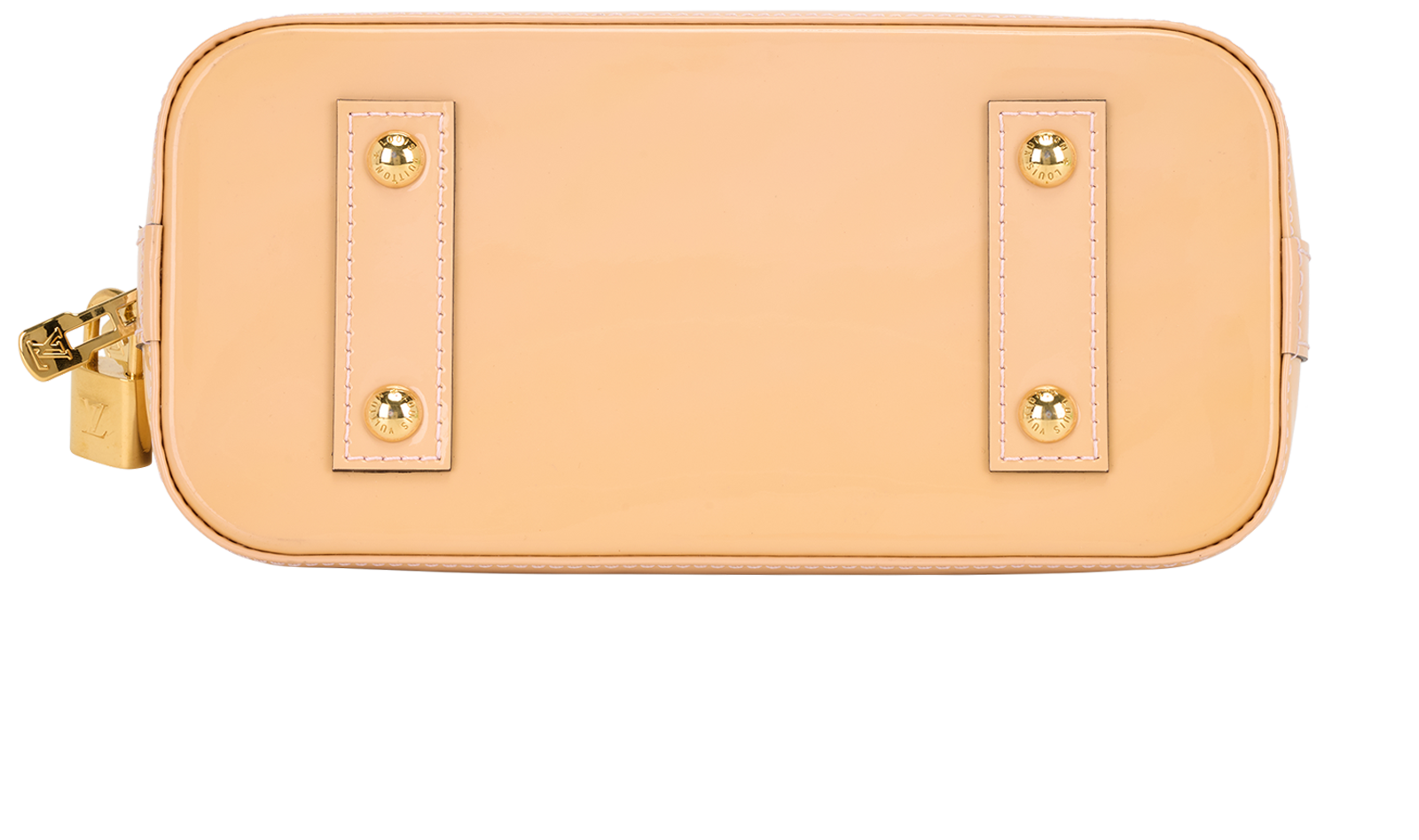 Vernis Flower Alma BB, &pound;1,100, Handbags, Beige/Yellow, Patent Leather, Top view